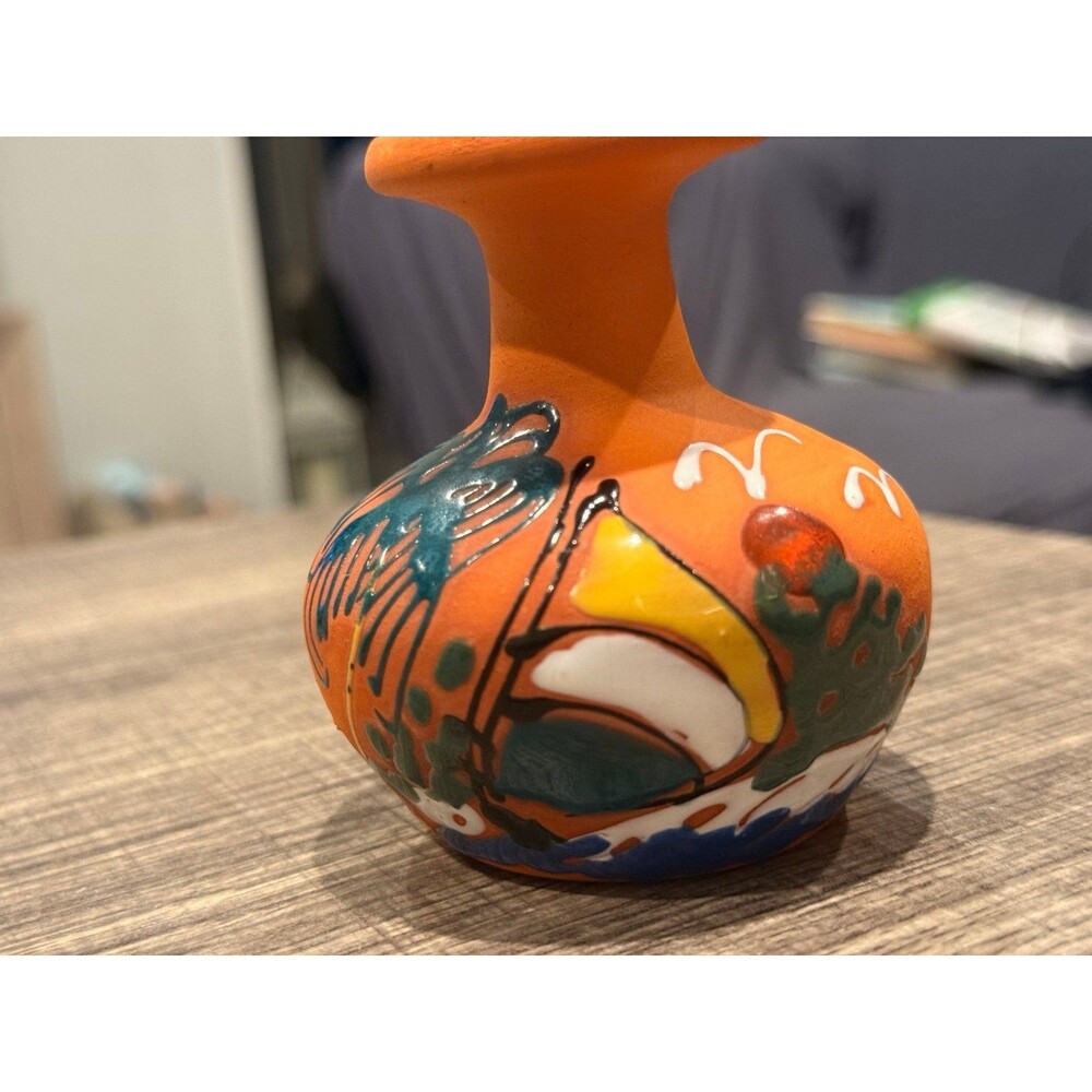 Hand-Painted Clay Pottery Vase – Dominican Republic